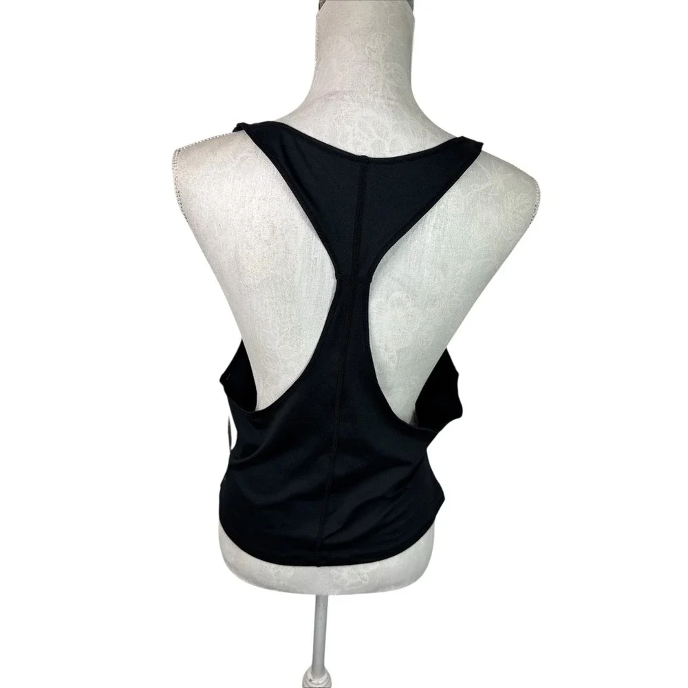 Free People‎ Movement Women's XL Racerback Front Snap Ruched Tank Black NWT